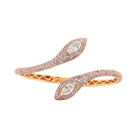 Etho Maria 18K Rose Gold Pinkish Diamond Snake Cuff Bracelet