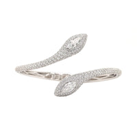 Etho Maria 18K White Gold Diamond Snake Cuff Bracelet