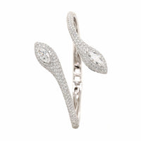 Etho Maria 18K White Gold Diamond Snake Cuff Bracelet
