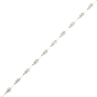 Etho Maria Platinum and White Ceramic Pear Shaped Diamond Bracelet