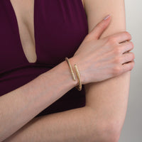 Emily P. Wheeler 18K Yellow Gold Tri Tubogas Flexible Diamond Bracelet