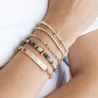 Zoe Chicco 14K Yellow Gold Diamond Mosaic ID Bar Bracelet