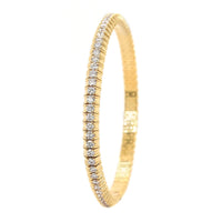 Zydo 18K Yellow Gold Single Row Diamond Stretch Bracelet
