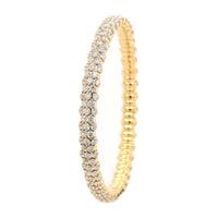 Zydo 18K Yellow Gold Slim Domed Diamond Stretch Bracelet