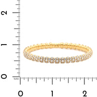 Zydo 18K Yellow Gold Slim Domed Diamond Stretch Bracelet