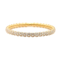 Zydo 18K Yellow Gold Slim Domed Diamond Stretch Bracelet
