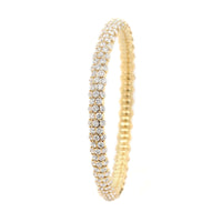 Zydo 18K Yellow Gold Slim Domed Diamond Stretch Bracelet