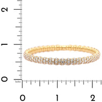 Zydo 18K Yellow Gold Slim Domed Diamond Stretch Bracelet
