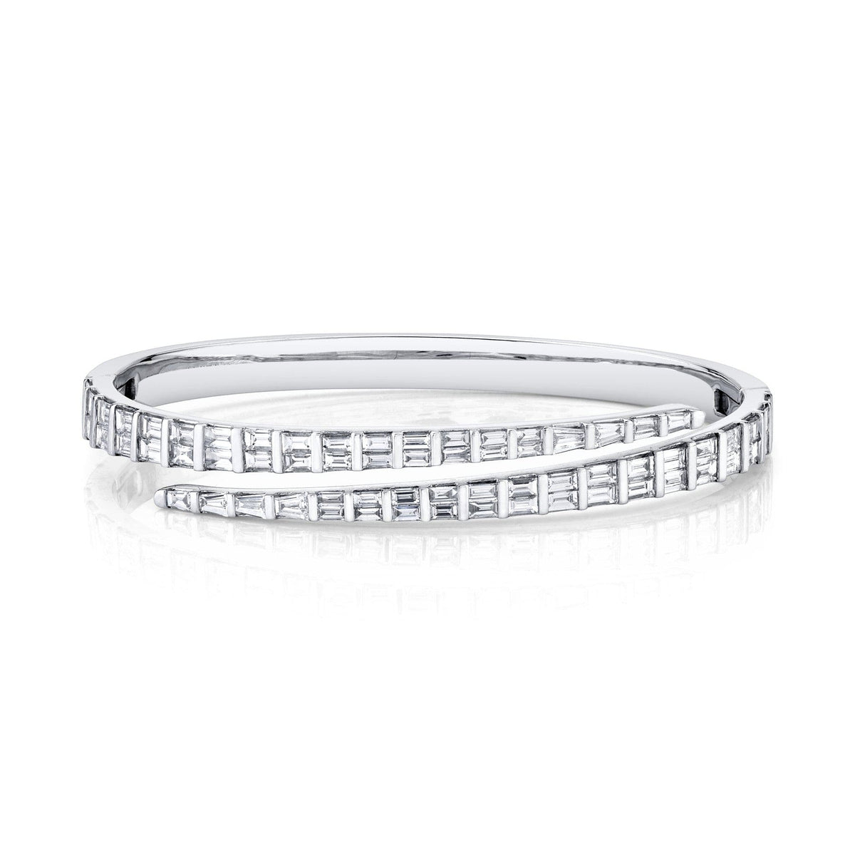 Anita Ko 18K White Gold Baguette Diamond Coil Bracelet