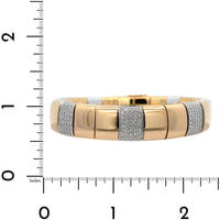 18K Two-Tone Gold Diamond Link Bangle Bracelet