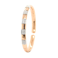 Leo Pizzo 18K Two-Tone Gold Pave Diamond Cuff Bracelet