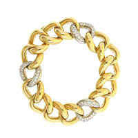 Leo Pizzo 18K Two-Tone Gold Pave Diamond Link Bracelet