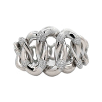 18K White Gold Diamond Oval Link Bracelet