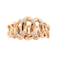 Leo Pizzo 18K Rose Gold Pave Diamond Link Bracelet