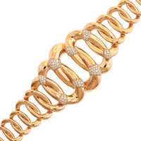 Leo Pizzo 18K Rose Gold Pave Diamond Link Bracelet