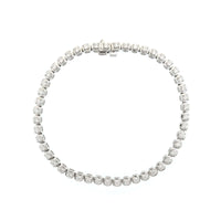 18K White Gold Illusion Bezel Round Diamond Tennis Bracelet