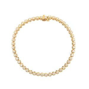 18K Rose Gold Illusion Bezel Round Diamond Tennis Bracelet