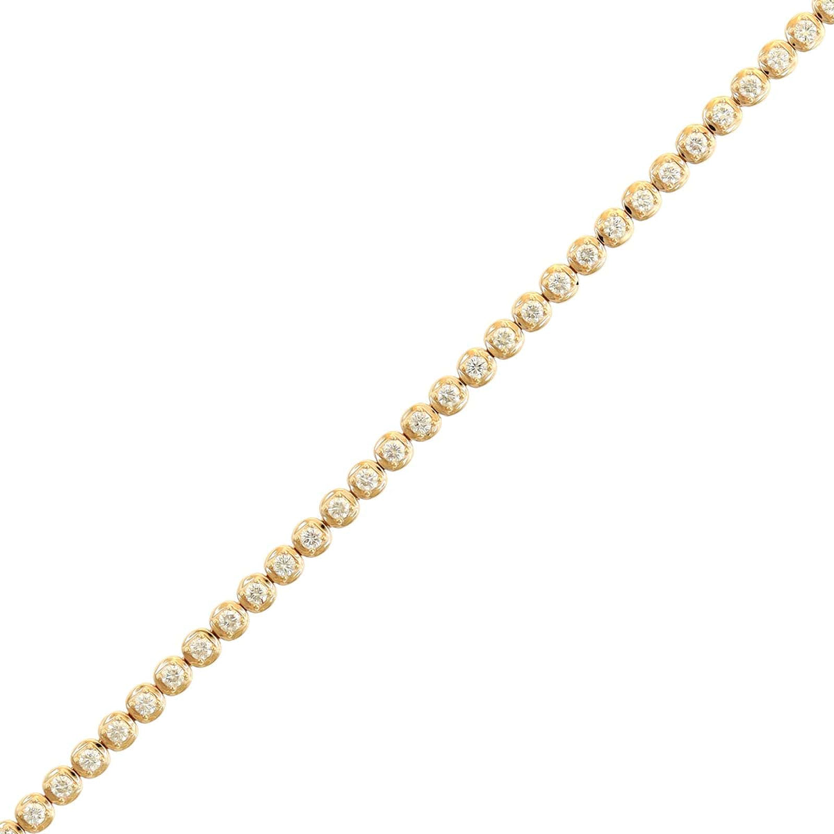 18K Rose Gold Illusion Bezel Round Diamond Tennis Bracelet