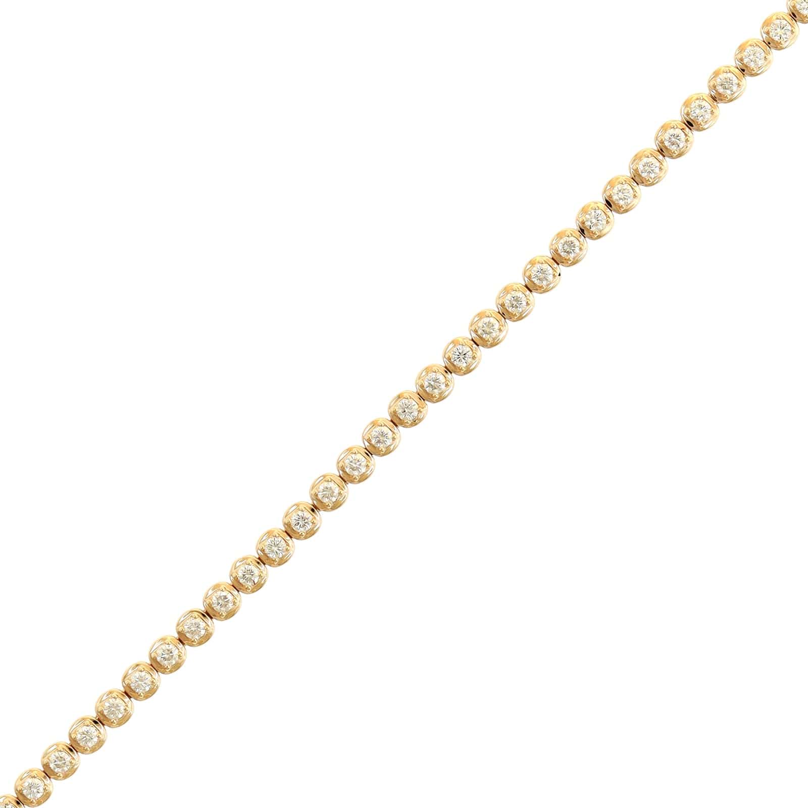 18K Rose Gold Illusion Bezel Round Diamond Tennis Bracelet
