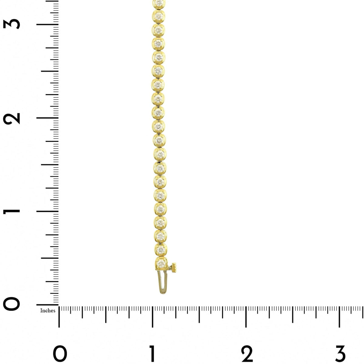 18K Yellow Gold Illusion Bezel Round Diamond Tennis Bracelet