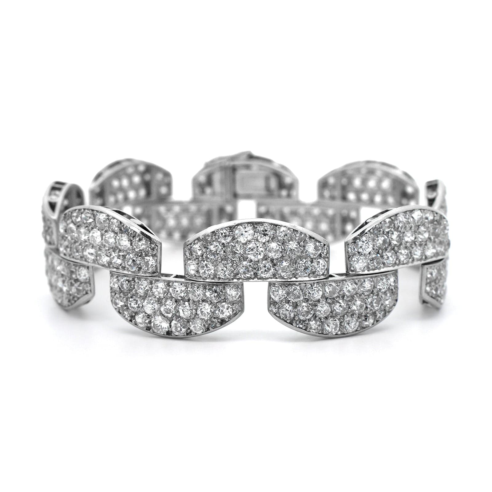 Eclat Jewels Platinum Pave Diamond Link Bracelet