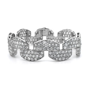 Eclat Jewels Platinum Pave Diamond Link Bracelet
