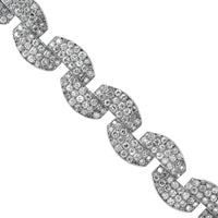 Eclat Jewels Platinum Pave Diamond Link Bracelet