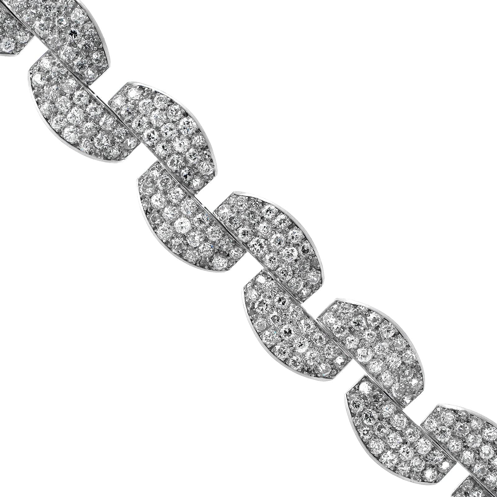 Eclat Jewels Platinum Pave Diamond Link Bracelet