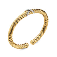 Cablespira® Flex X Bracelet 18K Yellow Gold with Diamonds, 6mm