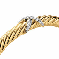 Cablespira® Flex X Bracelet 18K Yellow Gold with Diamonds, 6mm
