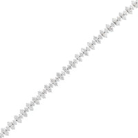 Etho Maria 18K White Gold Alternating Single and Double Diamond Pattern Bracelet
