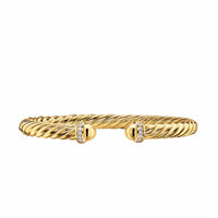 Cablespira® Flex Bracelet 18K Yellow Gold with Gold Domes and Diamonds, 6mm