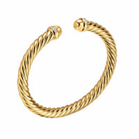 Cablespira® Flex Bracelet 18K Yellow Gold with Gold Domes and Diamonds, 6mm