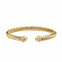 Cablespira® Flex Bracelet 18K Yellow Gold with Gold Domes and Diamonds, 6mm