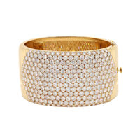 Eclat Jewels 18K Yellow Gold and Pave Diamond Cuff Bracelet