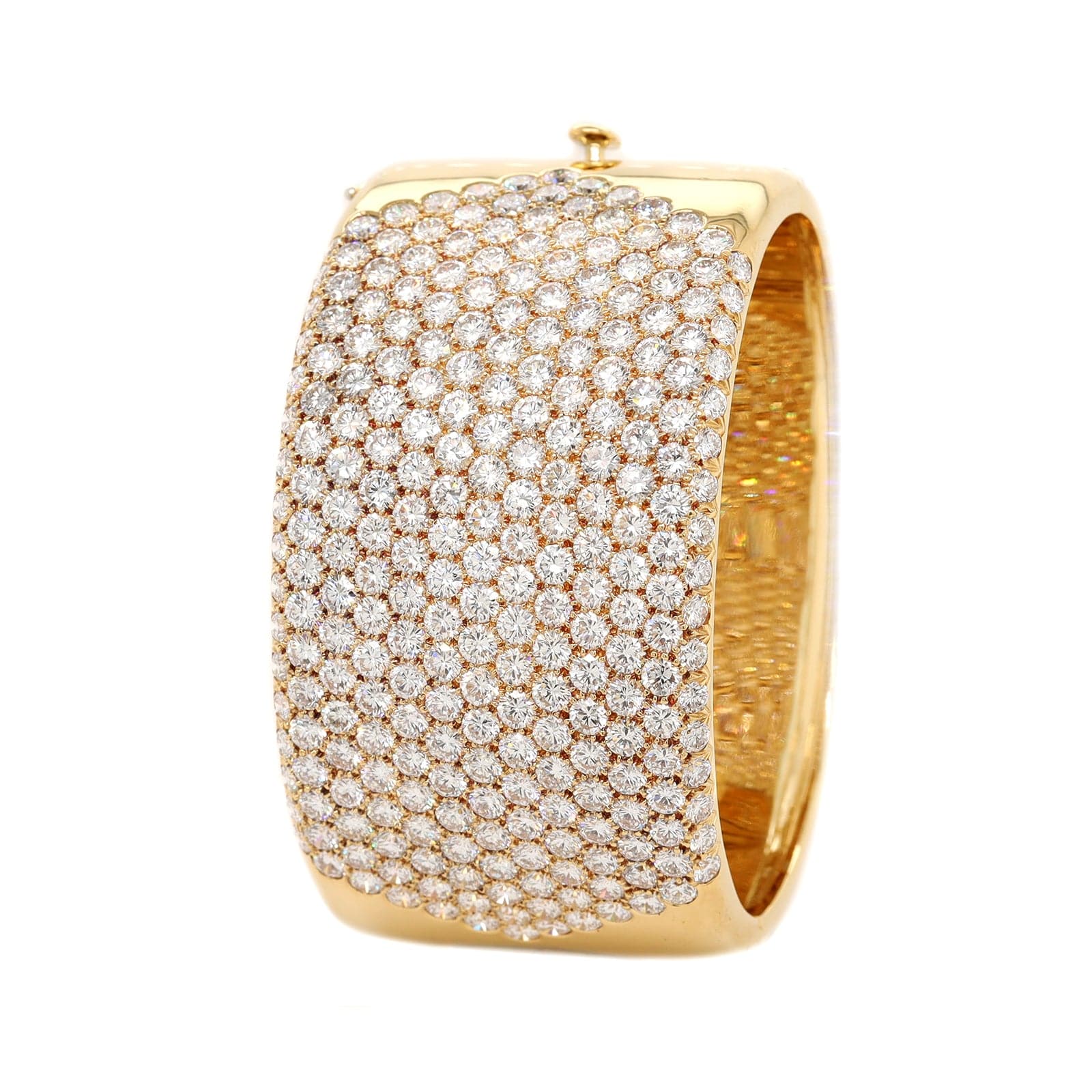 Eclat Jewels 18K Yellow Gold and Pave Diamond Cuff Bracelet