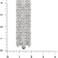 Eclat Jewels Platinum French Chevron Diamond Pattern Wide Bracelet