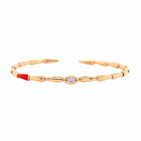 Etho Maria 18K Rose Gold Diamond Sectioned Slim Cuff Bracelet
