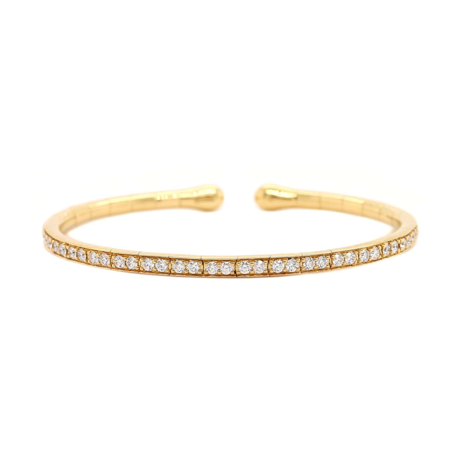 Etho Maria 18K Yellow Gold Pave Diamond Cuff Bracelet