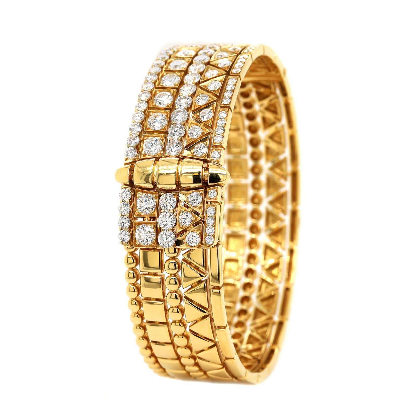 Etho Maria 18K Yellow Gold Geometric Designed Diamond Bracelet
