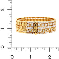 Etho Maria 18K Yellow Gold Geometric Designed Diamond Bracelet