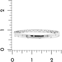 14K White Gold Burnished Set Diamond Bangle Bracelet