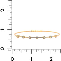 18K Yellow Gold Diamond Ribbed Wire Flex Bangle Bracelet