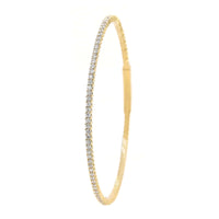 18K Yellow Gold Diamond Flex Bangle Bracelet