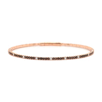 18K Rose Gold Brown Diamond Flex Bangle Bracelet