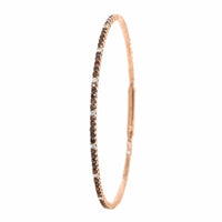 18K Rose Gold Brown Diamond Flex Bangle Bracelet