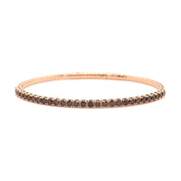 18K Rose Gold Brown Diamond Flex Bangle Bracelet