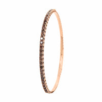 18K Rose Gold Brown Diamond Flex Bangle Bracelet