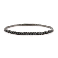 18K White Gold 1CTW Black Diamond Flex Bangle Bracelet