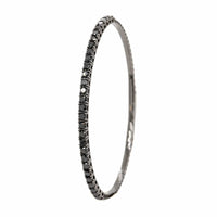 18K White Gold 1CTW Black Diamond Flex Bangle Bracelet
